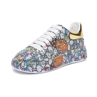 Women’s Trendy Rhinestone Platform Shoes – Fashionable Casual Sneakers