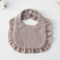 Baby Ruffled Cotton Bib – Printed Gauze Lace Absorbent Feeding Bib