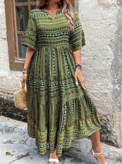 Casual Tribal Print Women's Dress for Spring & Summer – Boho Style Summer Dress