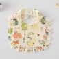 Baby Ruffled Cotton Bib – Printed Gauze Lace Absorbent Feeding Bib