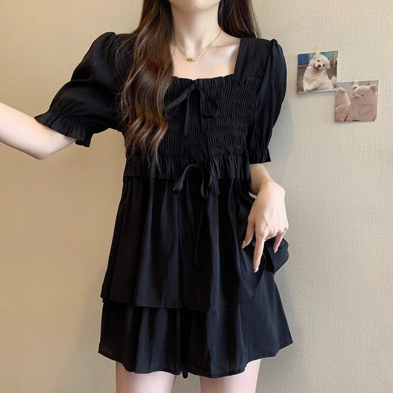 Women’s Elastic Waist Shirt & Shorts Casual Two-Piece Set