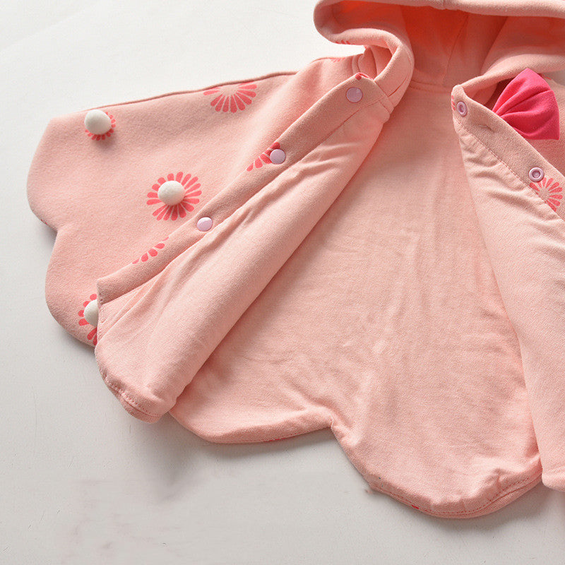 Children’s Hooded Shawl Quilt – Cute Princess Fan Baby Blanket