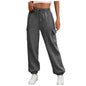 Women’s Fleece-Lined Sweatpants – Baggy Jogger Trousers with Pockets, Casual Fall Cargo Pants