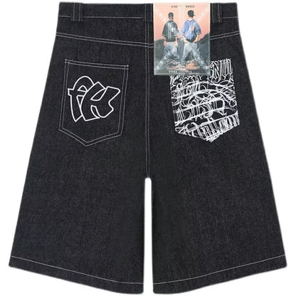 Men’s Loose-Fit Summer Denim Shorts – American West Coast Style
