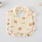 Baby Ruffled Cotton Bib – Printed Gauze Lace Absorbent Feeding Bib