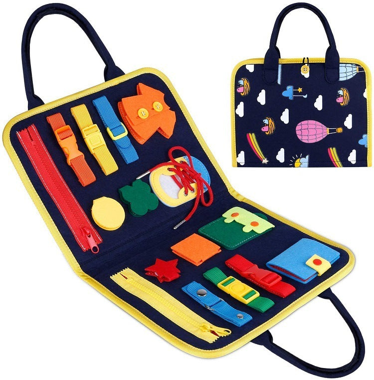 Early Learning Busy Board for Children – Dressing & Buttoning Toy