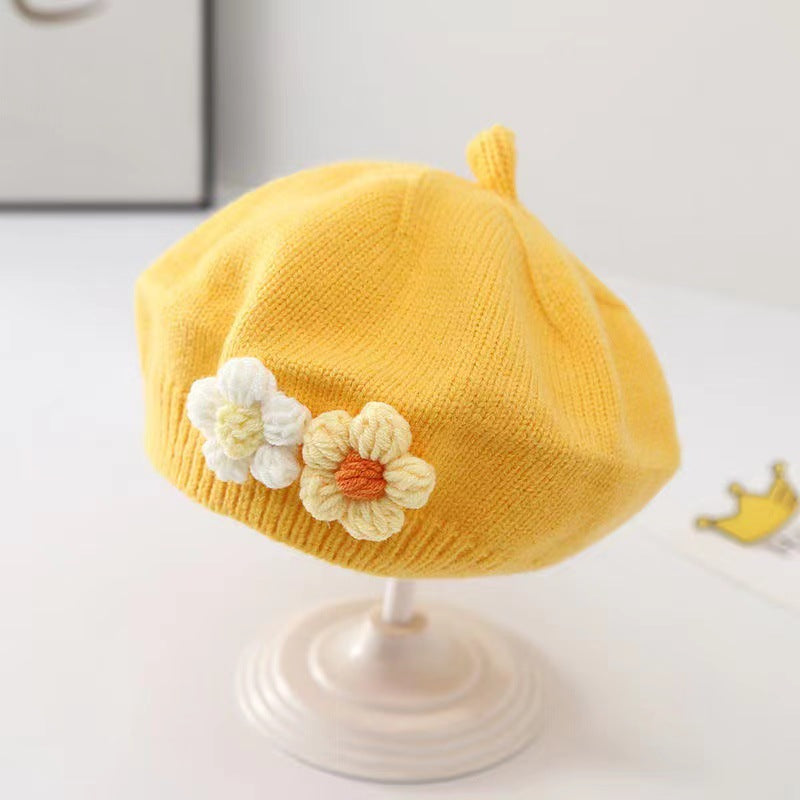 Baby Girl Wool Knitted Beret – Cute Toddler Hat