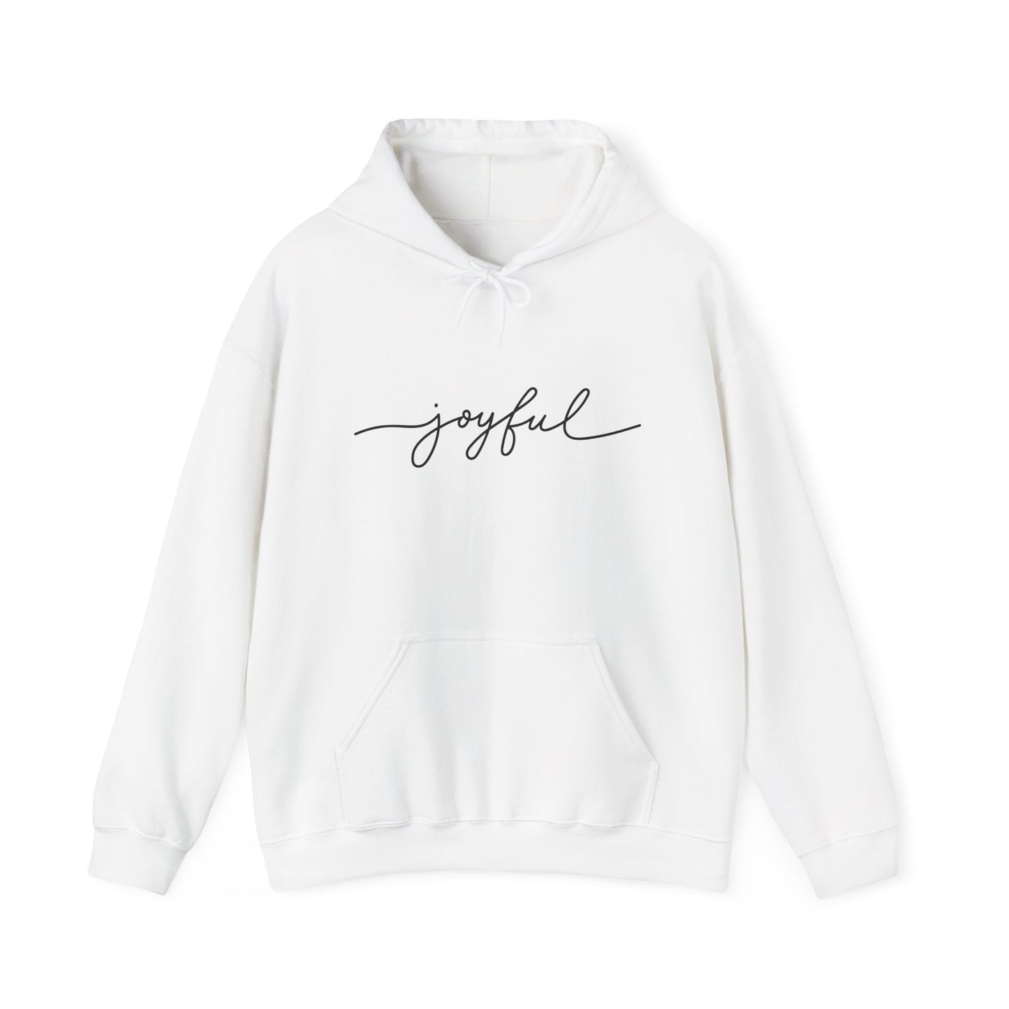Joyful Script Hoodie — Minimalist Inspirational Pullover