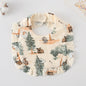 Baby Ruffled Cotton Bib – Printed Gauze Lace Absorbent Feeding Bib