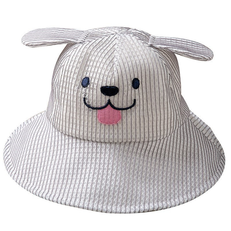 Grid Pattern Sun Protection Basin Hat – Lightweight Summer Baby Hat