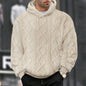 Men’s Casual Jacquard Double-Sided Fleece Hoodie – Warm Comfortable Sweatshirt