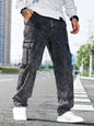 Men’s Loose-Fit Multi-Pocket Denim Jeans – Fashionable Street-Style Workwear