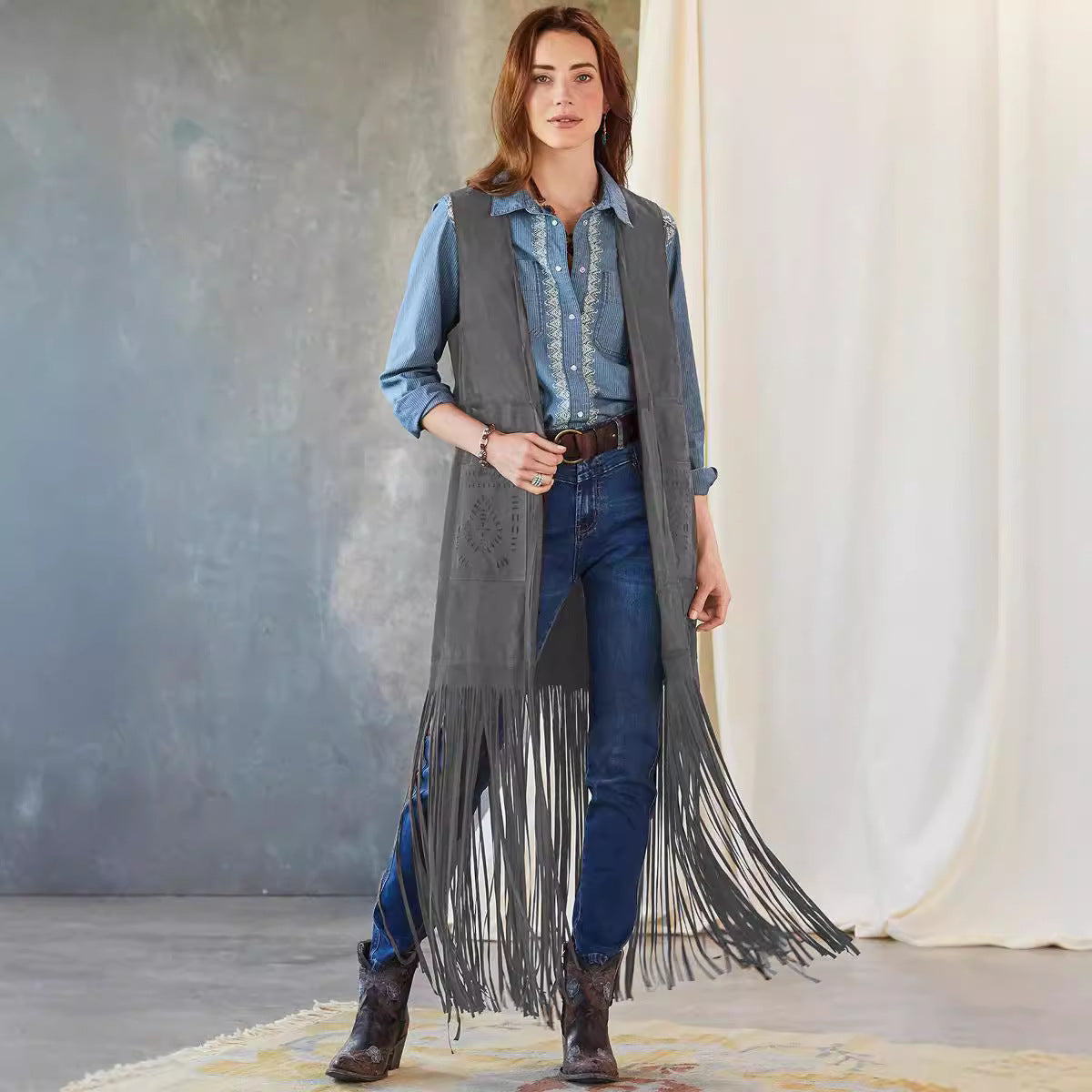 Women’s Slim-Fit Sleeveless Vest Jacket – Shawl Collar Layering Top