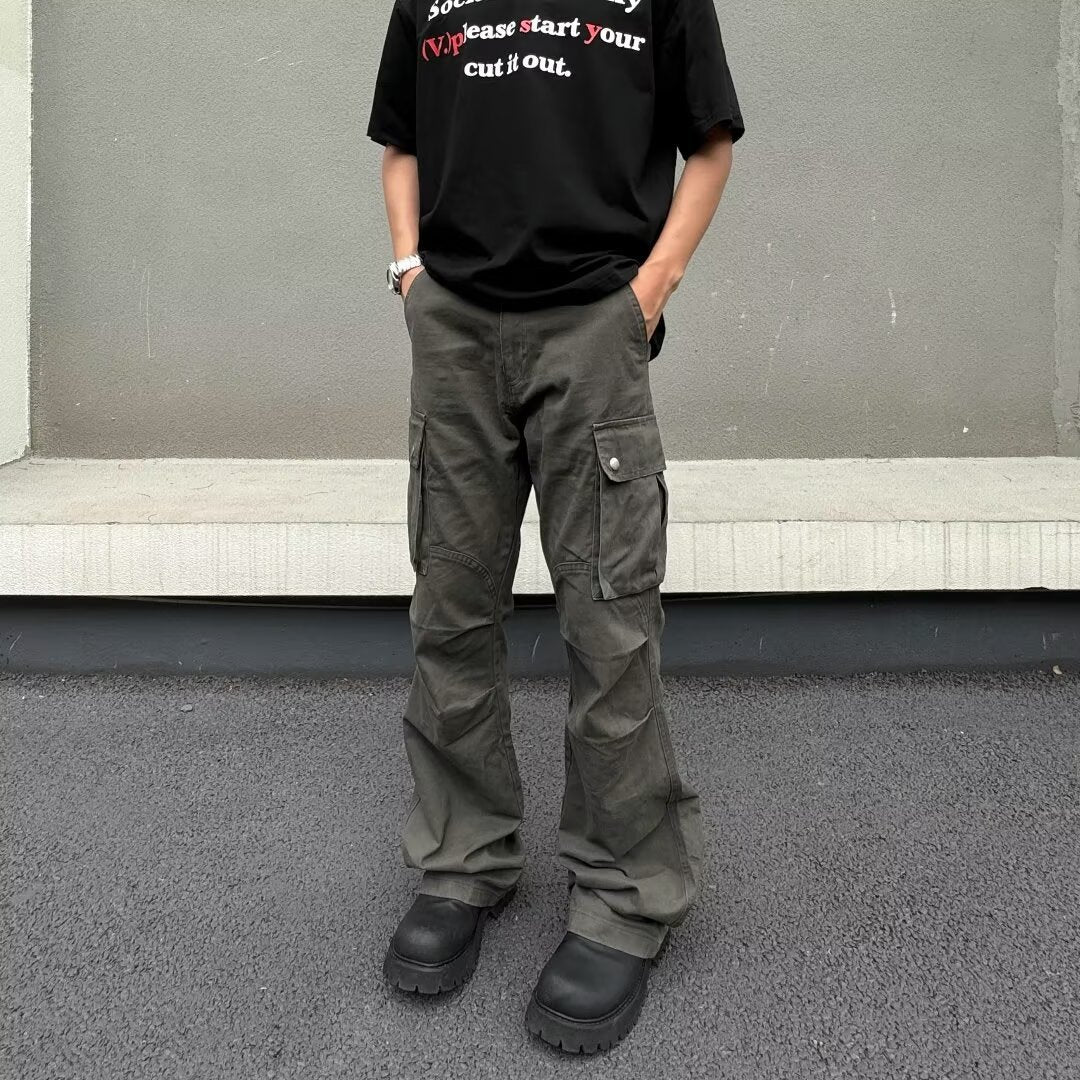 Men’s Retro Workwear Pants – High-Street Casual Versatile Trousers