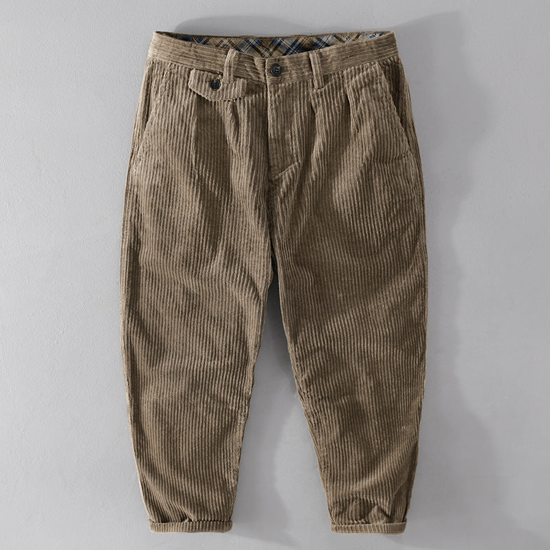 Men’s Retro Corduroy Trousers – Loose-Fit Casual Pants