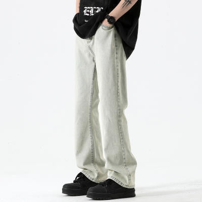 Men’s American Retro Black Casual Workwear Washed Pants – Vintage Street Style Trousers