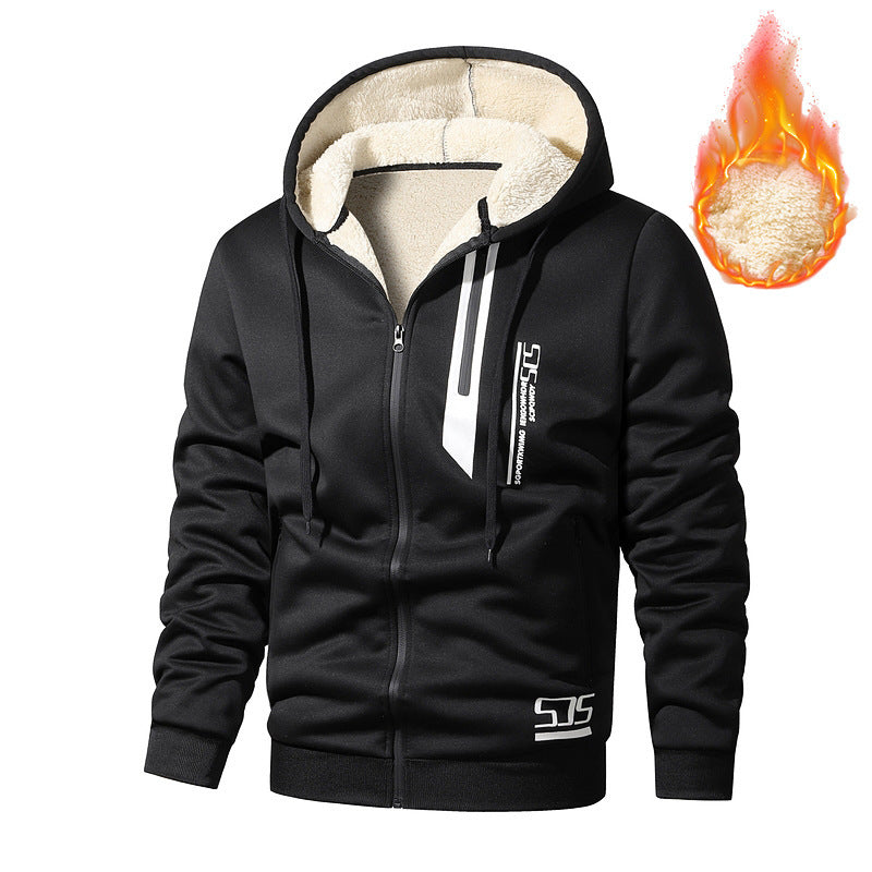 Men’s Cashmere Fleece Hoodie – Thick Warm Jacket