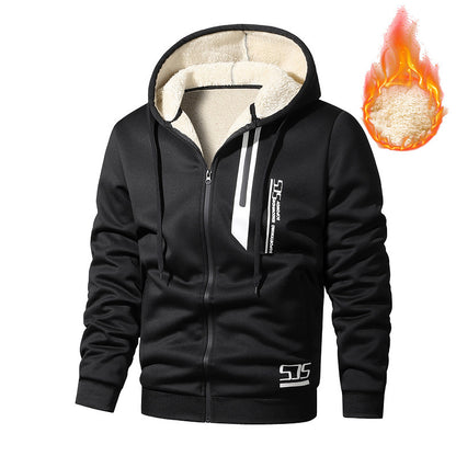 Men’s Cashmere Fleece Hoodie – Thick Warm Jacket