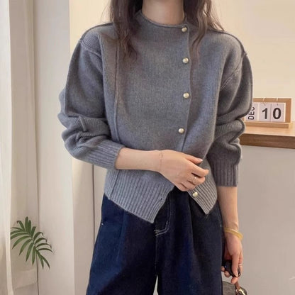 Women’s Warm Knitted Sweater – Figure-Flattering Base Pullover