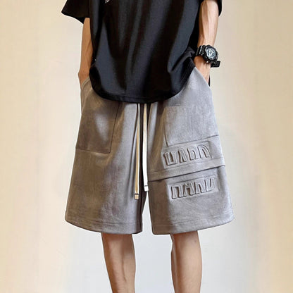 Men’s Heavyweight Suede Capri Shorts – Casual Mid-Length Comfort Fit Pants