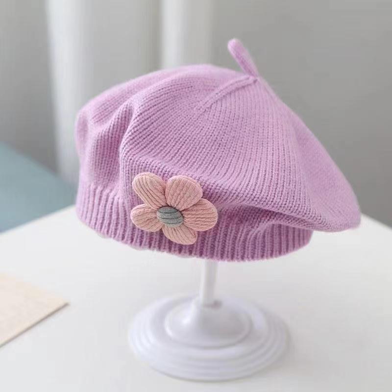 Baby Girl Wool Knitted Beret – Cute Toddler Hat