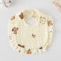 Baby Ruffled Cotton Bib – Printed Gauze Lace Absorbent Feeding Bib