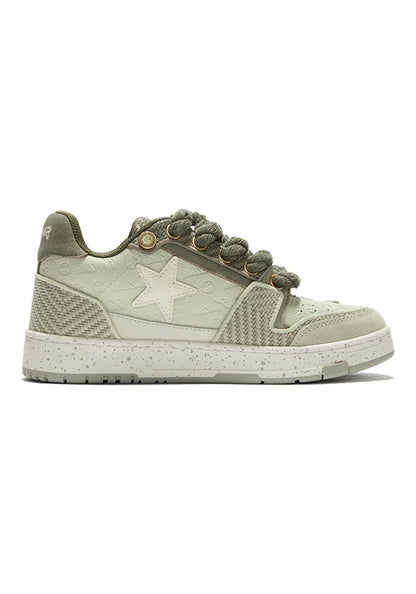 KAALIXTO Retro Star Sneakers West Lake Longjing Tea – Unisex Casual Street Shoes