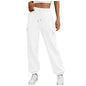 Women’s Fleece-Lined Sweatpants – Baggy Jogger Trousers with Pockets, Casual Fall Cargo Pants