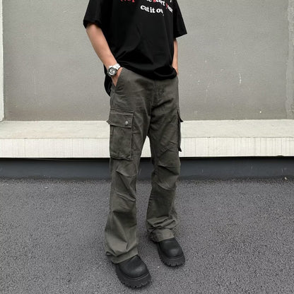 Men’s Retro Workwear Pants – High-Street Casual Versatile Trousers