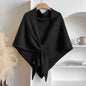Women’s Winter Triangular Knitted Shawl – Thick Soft Solid Color Neck Wrap, Korean Style