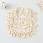 Baby Ruffled Cotton Bib – Printed Gauze Lace Absorbent Feeding Bib