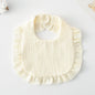 Baby Ruffled Cotton Bib – Printed Gauze Lace Absorbent Feeding Bib