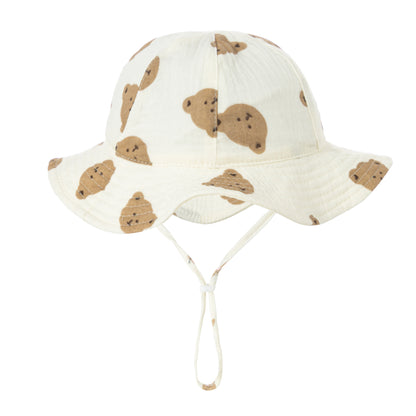 Baby Cotton Bucket Hat – Soft Breathable Sun Protection Basin Hat