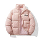 Men’s Winter Retro Cotton Padded Jacket – American-Style Stand-Up Collar with Embroidery