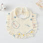 Baby Ruffled Cotton Bib – Printed Gauze Lace Absorbent Feeding Bib