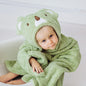 Baby Coral Fleece Hooded Bath Towel – Lion & Koala Animal Bath Wrap for Infants