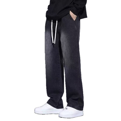 Men’s Straight-Leg Relaxed-Fit American-Style Jeans – Casual Denim Pants