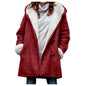 Women’s Winter Button Coat – Warm Hooded Jacket with Pockets