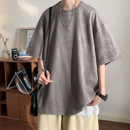 Men's Loose-Fit American Style Casual T-Shirt – Comfortable Streetwear Top