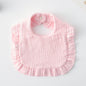 Baby Ruffled Cotton Bib – Printed Gauze Lace Absorbent Feeding Bib