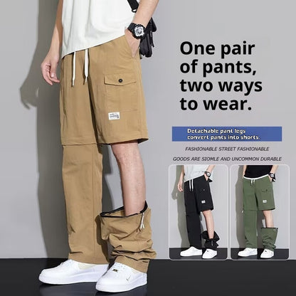 Men’s American Style 2-in-1 Detachable Overalls – Casual Workwear Jumpsuit