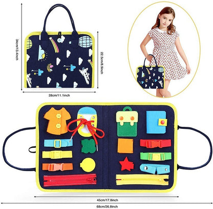 Early Learning Busy Board for Children – Dressing & Buttoning Toy