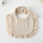 Baby Ruffled Cotton Bib – Printed Gauze Lace Absorbent Feeding Bib