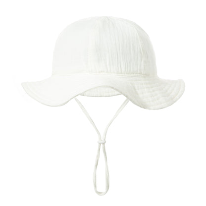 Baby Cotton Bucket Hat – Soft Breathable Sun Protection Basin Hat