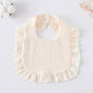 Baby Ruffled Cotton Bib – Printed Gauze Lace Absorbent Feeding Bib