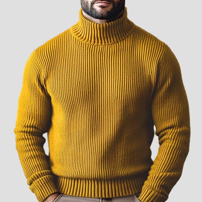 Men’s Knitted High-Neck Zip-Up Sweater – Long Sleeve Knit Jacket