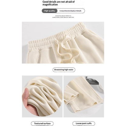 Women’s High-Waisted Straight-Leg Drapey Knit Lounge Pants – Comfortable Casual Homewear