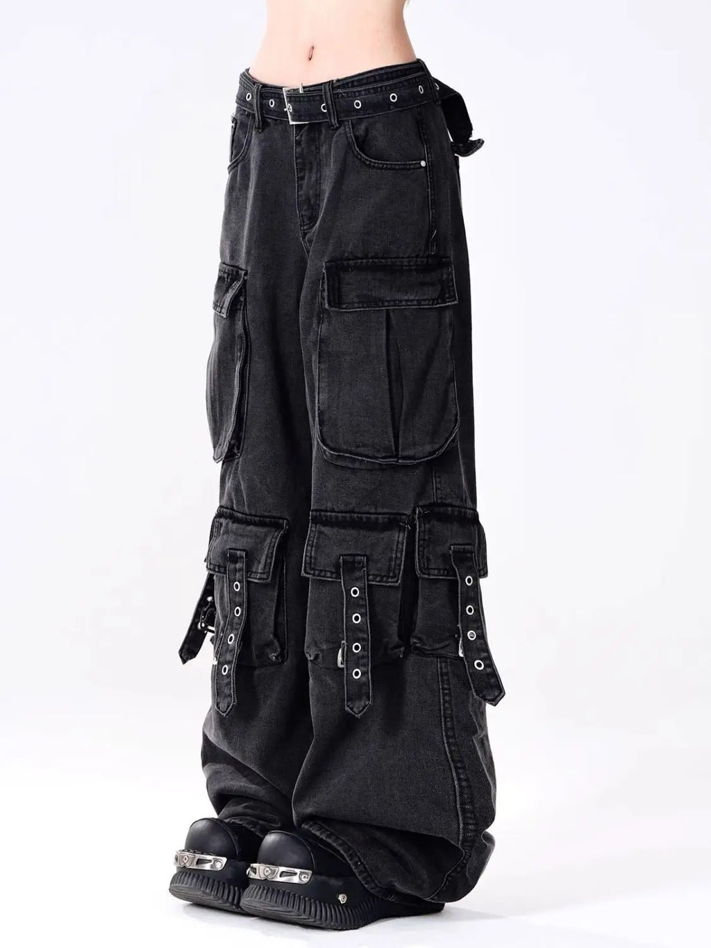 Women’s Y2K Cargo Pants – Straight Leg Streetwear Trousers with Pockets | 2000s Grunge Aesthetic