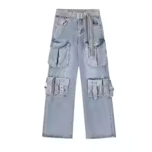Women’s Y2K Cargo Pants – Straight Leg Streetwear Trousers with Pockets | 2000s Grunge Aesthetic