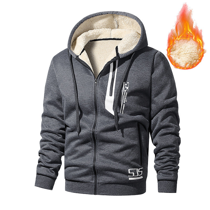Men’s Cashmere Fleece Hoodie – Thick Warm Jacket